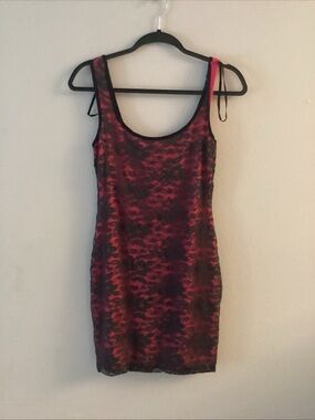 Lily Rose Pink & Black Scoop Neck Bodycon Mini Dress